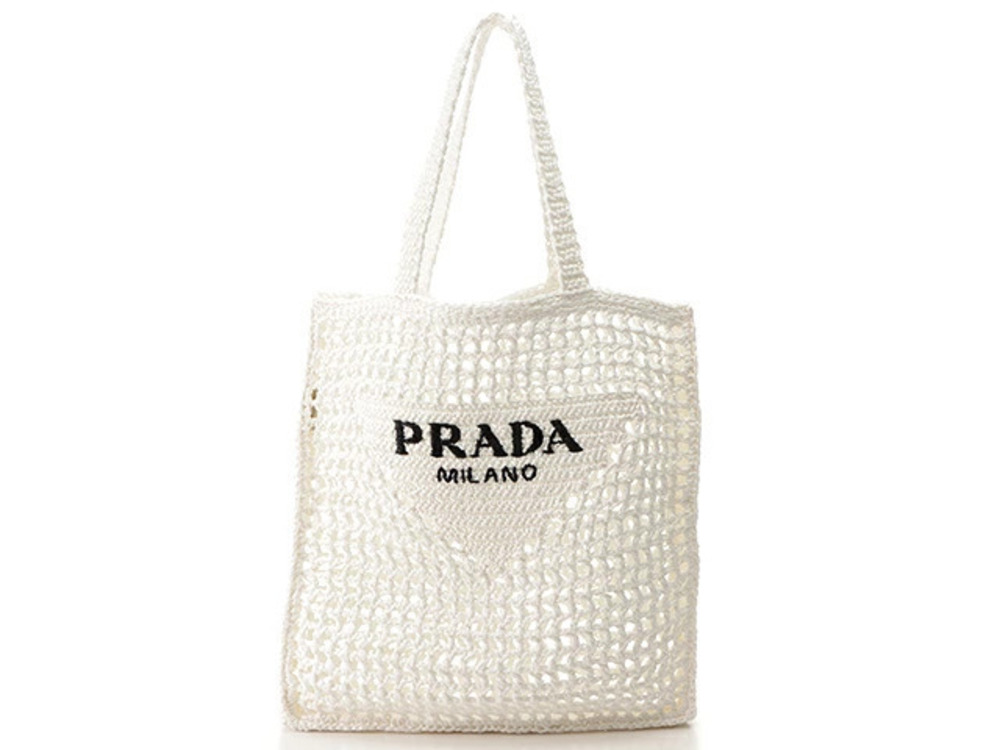 Prada Tote Tessuto Saffiano Bag White Raffia